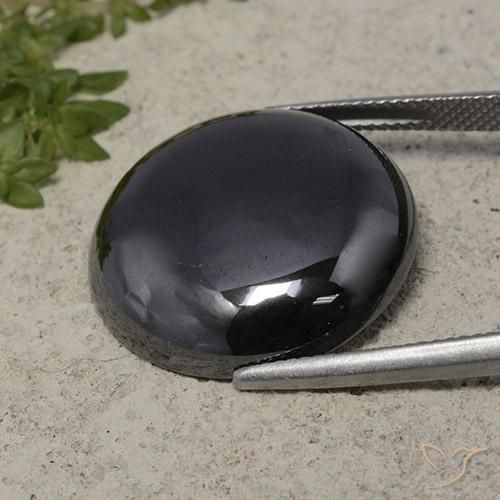 Hematites Gris negro natural de 41.15 ct, Redondo, Opaco