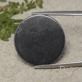 Hematites Gris negro natural de 33.27 ct, Redondo, Opaco