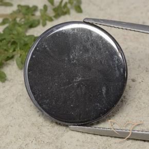 Hematites Gris negro natural de 39.79 ct, Redondo, Opaco