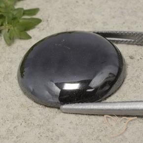Hematites Gris negro natural de 39.79 ct, Redondo, Opaco