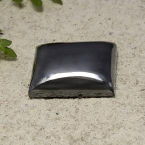 Hematita gris natural de 21,30 ct, baguette, opaco