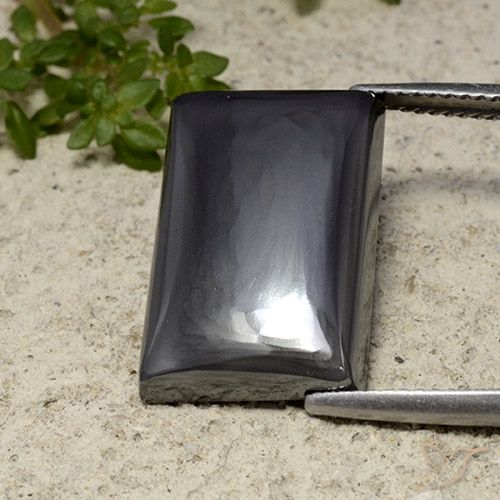 19.53ct Natural Gris negro Hematites, Corte Baguette, Opaco