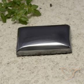 Hematites Gris negro natural de 19.53 ct, Corte Baguette, Opaco
