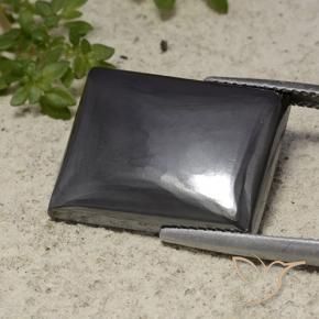 Hematites Gris negro natural de 23.96 ct, Corte Baguette, Opaco