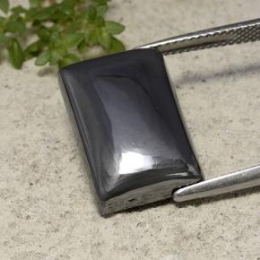 Hematita gris natural de 18,55 ct, baguette, opaco