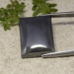 Hematita gris natural de 23,59 ct, baguette, opaco