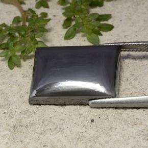 Hematita gris natural de 23,59 ct, baguette, opaco