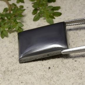 Hematita gris natural de 23,59 ct, baguette, opaco