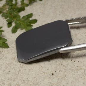 Hematites Gris negro natural de 19.27 ct, corte esmeralda, Opaco