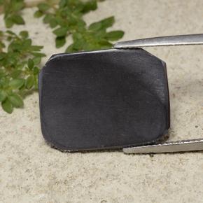 Hematita gris natural de 12,05 ct, corte esmeralda, opaco