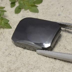 Hematita gris natural de 11,97 ct, corte esmeralda, opaco