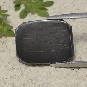 Hematita gris natural de 11,97 ct, corte esmeralda, opaco