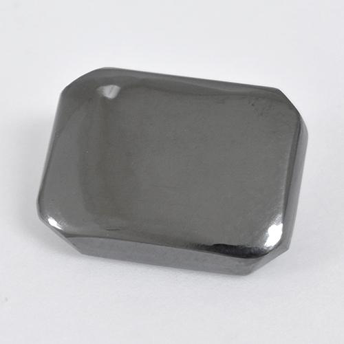 Hematita gris natural de 10,46 ct, corte esmeralda, opaco