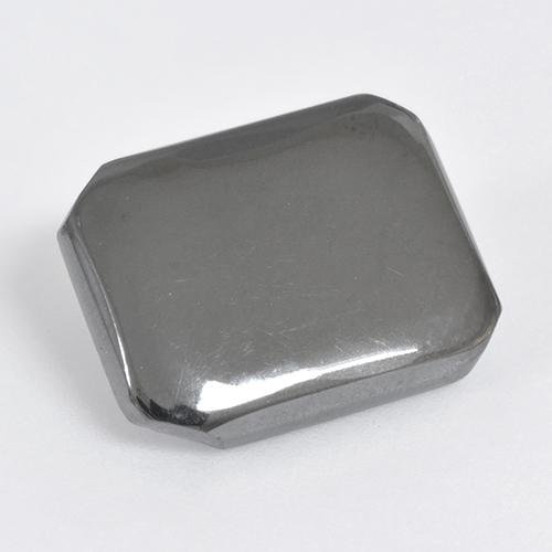 Hematita gris natural de 10,46 ct, corte esmeralda, opaco