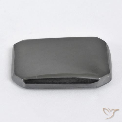 Hematites Gris plateado natural de 19.55 ct, Corte Octágono / Esmeralda, Opaco