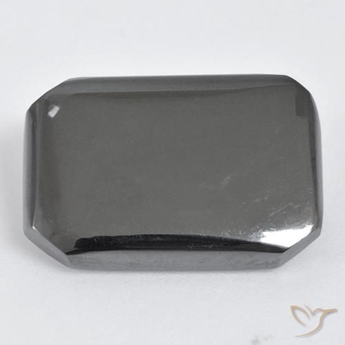 19.94ct Natural Verde medio Hematites, corte esmeralda, Opaco