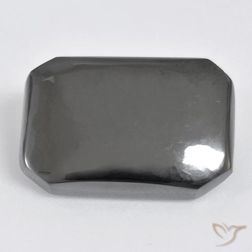 21.90ct Natural Verde medio Hematites, corte esmeralda, Opaco