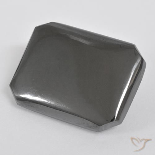 19.67ct Natural Verde medio Hematites, corte esmeralda, Opaco