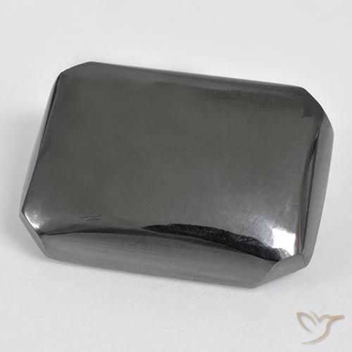 25.04ct Natural Verde medio Hematites, corte esmeralda, Opaco