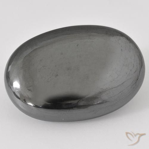 Hematites Gris medio natural de 31.18 ct, Ovalada, Opaco
