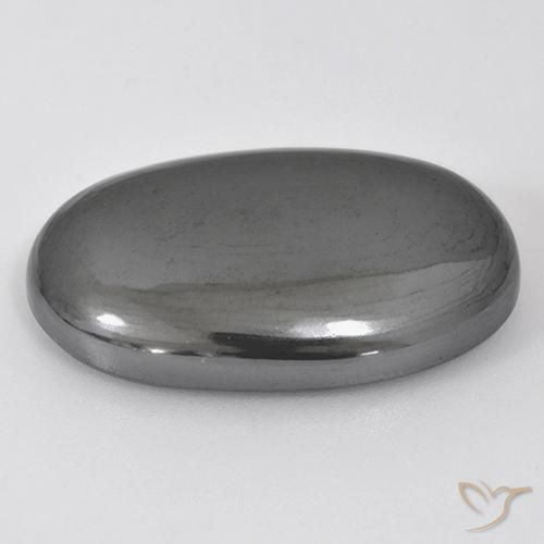 Hematites Gris medio natural de 31.18 ct, Ovalada, Opaco
