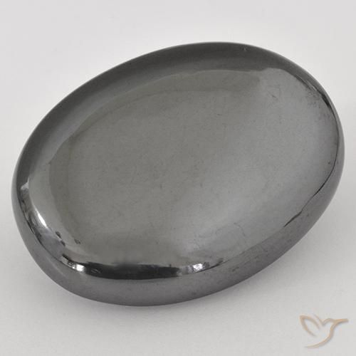 35.44ct Natural Gris medio Hematites, Ovalada, Opaco