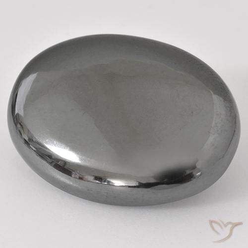 Hematites Gris medio natural de 35.44 ct, Ovalada, Opaco