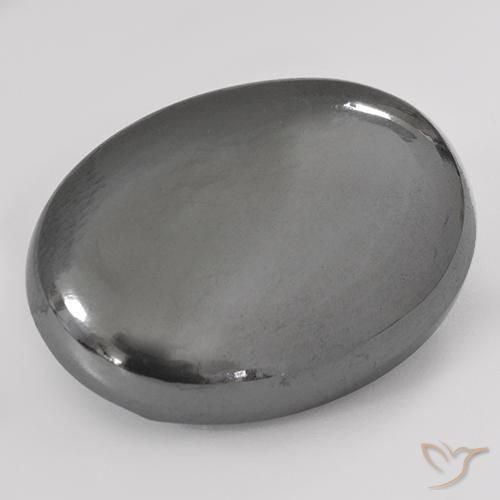 33.54ct Natural Gris plateado Hematites, Ovalada, Opaco