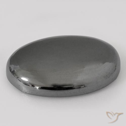 Hematites Gris plateado natural de 33.54 ct, Ovalada, Opaco