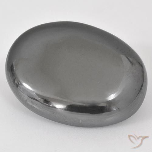 Hematites Gris medio natural de 38.86 ct, Ovalada, Opaco