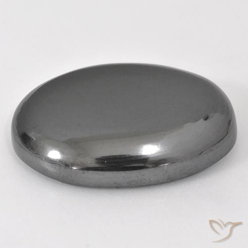 Hematites Gris medio natural de 38.86 ct, Ovalada, Opaco