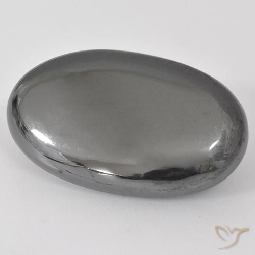 Hematites Gris medio natural de 27.13 ct, Ovalada, Opaco