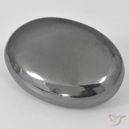 Hematites Gris medio natural de 32.02 ct, Ovalada, Opaco