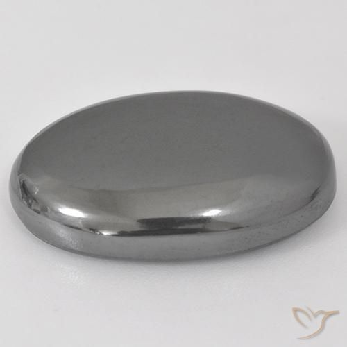 Hematites Gris medio natural de 32.02 ct, Ovalada, Opaco