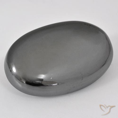 34.18ct Natural Gris plateado Hematites, Ovalada, Opaco