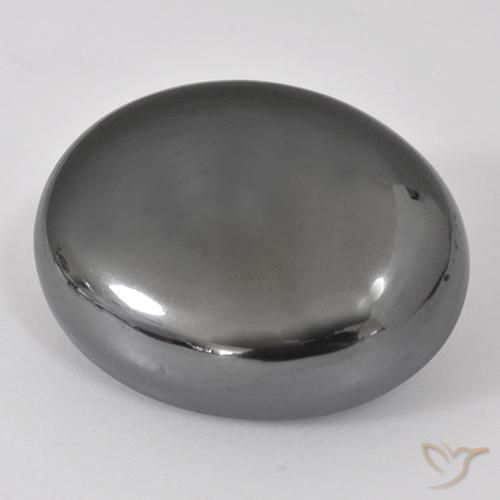 38.37ct Natural Gris plateado Hematites, Ovalada, Opaco