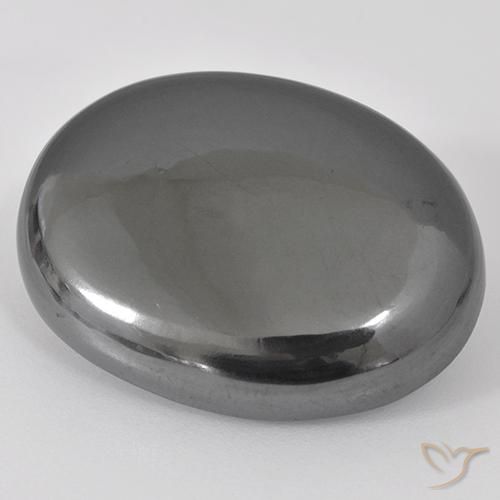 Hematites Gris plateado natural de 38.87 ct, Ovalada, Opaco