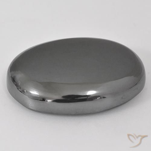 Hematites Gris plateado natural de 38.87 ct, Ovalada, Opaco
