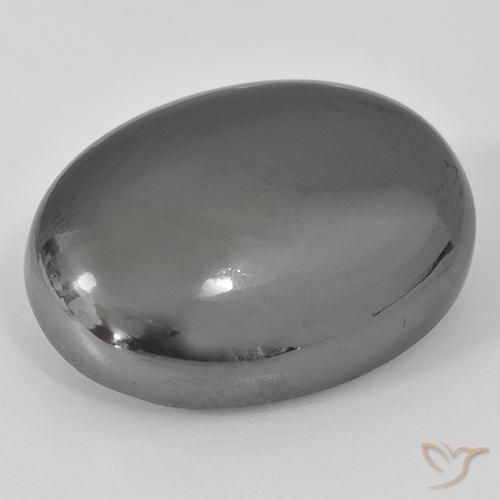 41.28ct Natural Gris plateado Hematites, Ovalada, Opaco