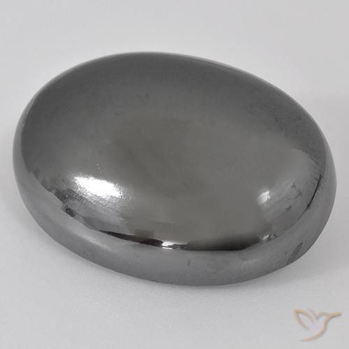Hematites Gris plateado natural de 41.28 ct, Ovalada, Opaco