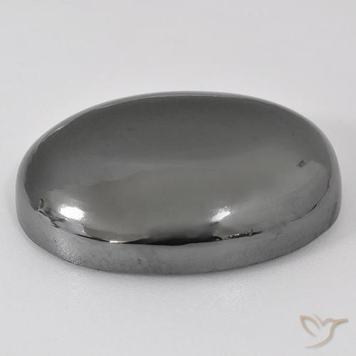 Hematites Gris plateado natural de 41.28 ct, Ovalada, Opaco
