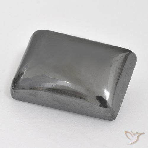 Hematita gris natural de 13,85 ct, baguette, opaco