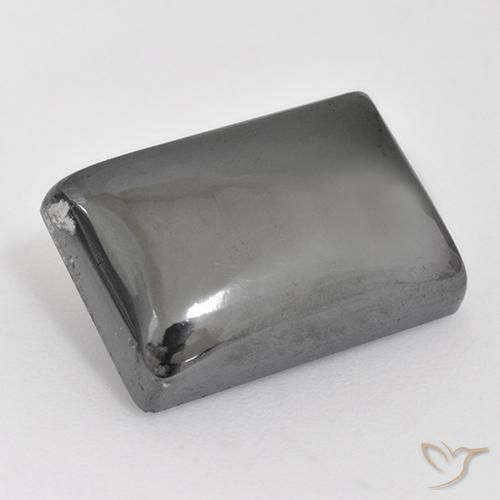 Hematita gris natural de 13,85 ct, baguette, opaco