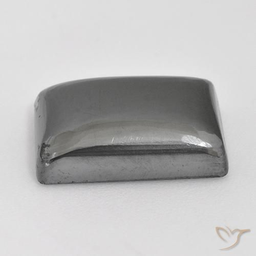 Hematita gris natural de 13,85 ct, baguette, opaco