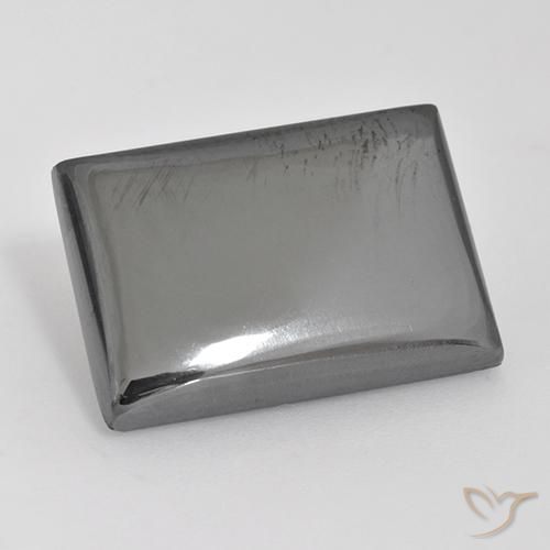 20.24ct Natural Gris plateado Hematites, Corte Baguette, Opaco