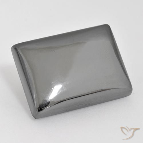 Hematites Gris medio natural de 26.82 ct, Corte Baguette, Opaco