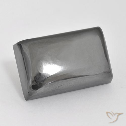 Hematites Gris plateado natural de 19.79 ct, Corte Baguette, Opaco