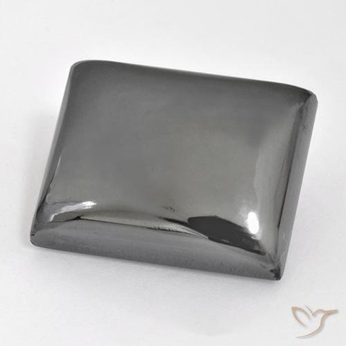28.12ct Natural Gris plateado Hematites, Corte Baguette, Opaco