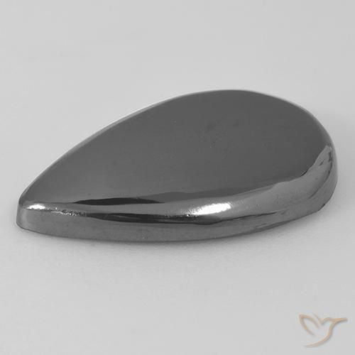 Hematites Gris medio natural de 22.23 ct, En forma de pera, Opaco