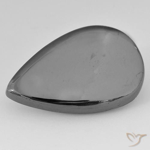 Hematites Gris medio natural de 22.23 ct, En forma de pera, Opaco